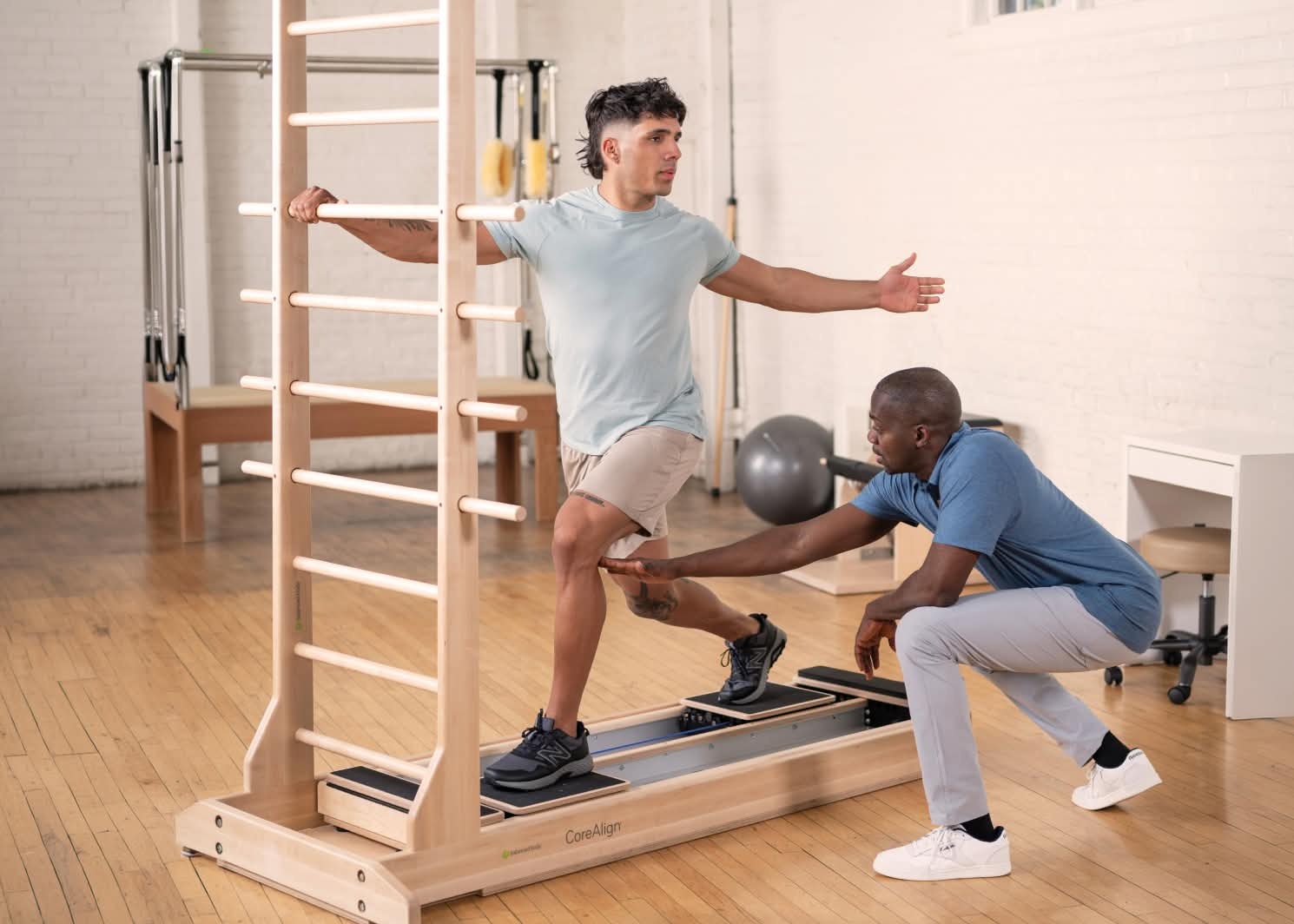 intructor with student on core align