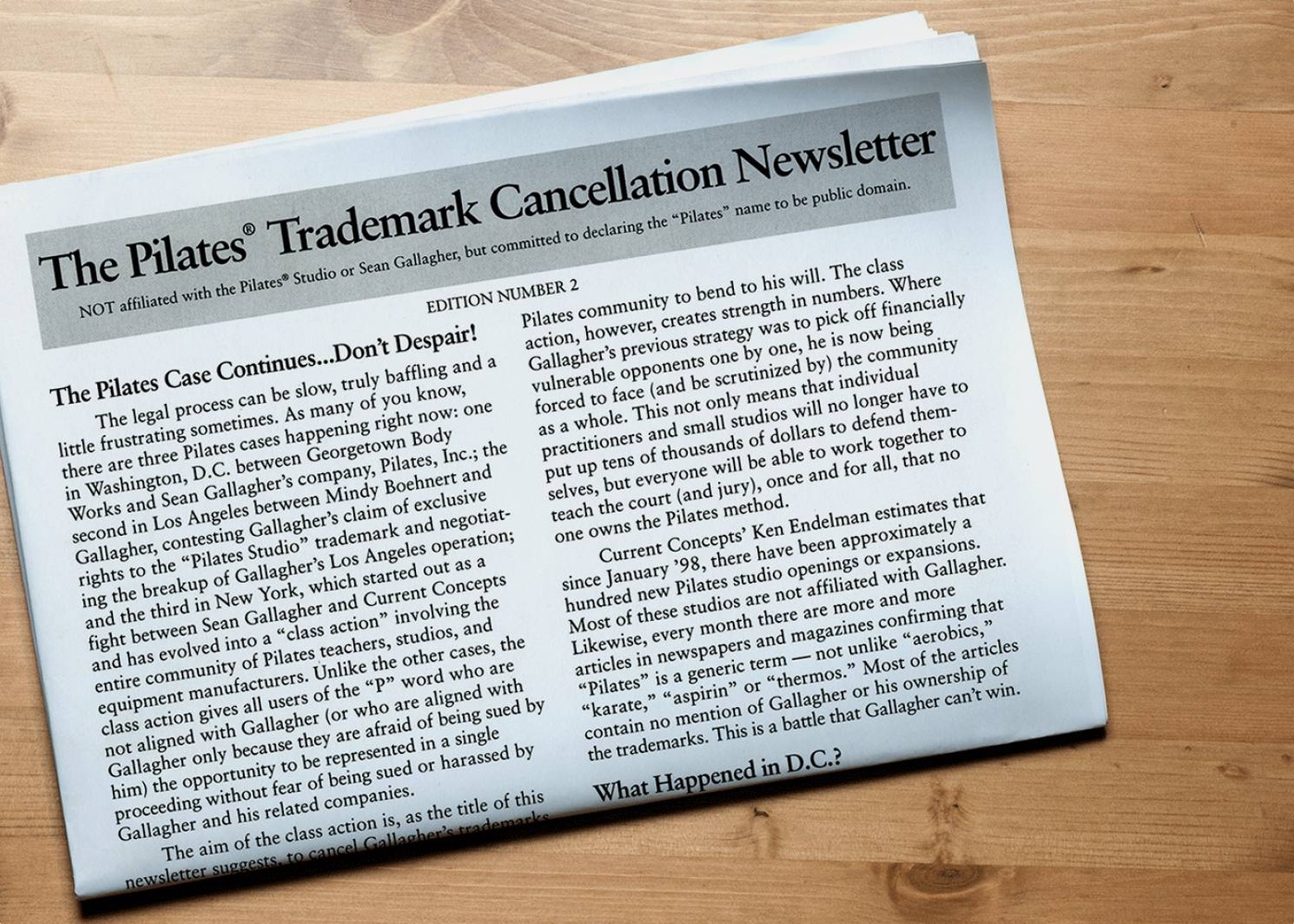 The Pilates Trademark Cancellation Newsletter