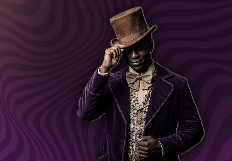 man in willy wonka outfit